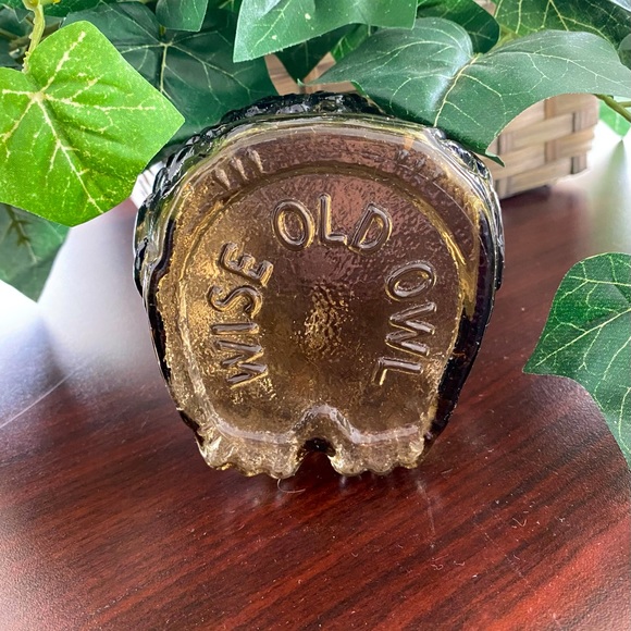 VINTAGE LIBBEY WISE OLD OWL MOLDED GLASS COIN BANK - Picture 6 of 6